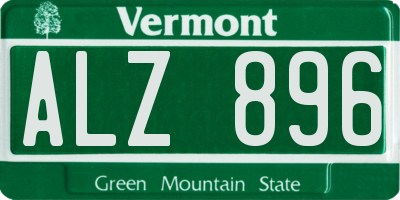 VT license plate ALZ896