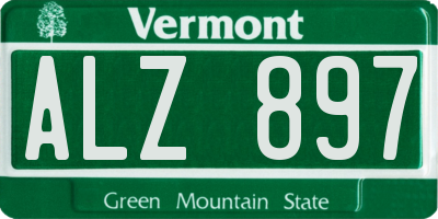 VT license plate ALZ897