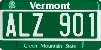 VT license plate ALZ901