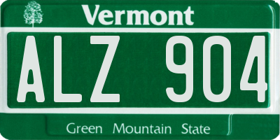 VT license plate ALZ904