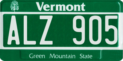 VT license plate ALZ905
