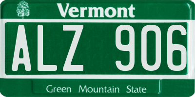 VT license plate ALZ906