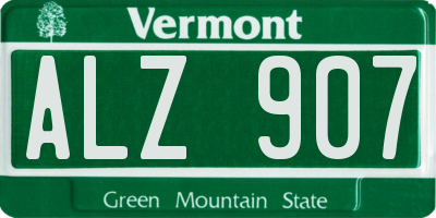 VT license plate ALZ907