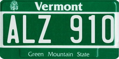 VT license plate ALZ910