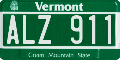 VT license plate ALZ911