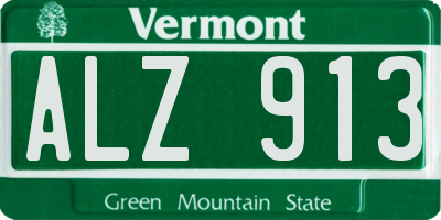 VT license plate ALZ913