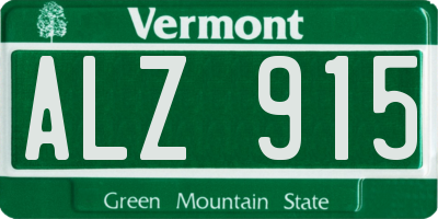 VT license plate ALZ915