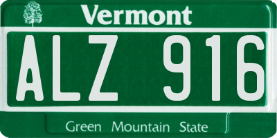 VT license plate ALZ916