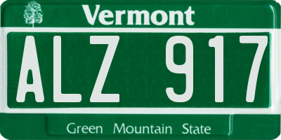 VT license plate ALZ917
