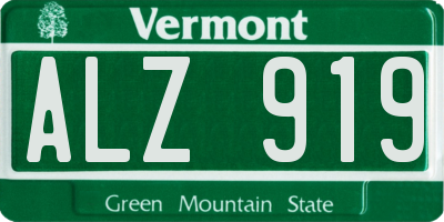 VT license plate ALZ919