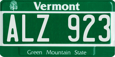 VT license plate ALZ923