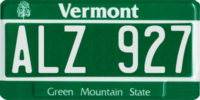 VT license plate ALZ927