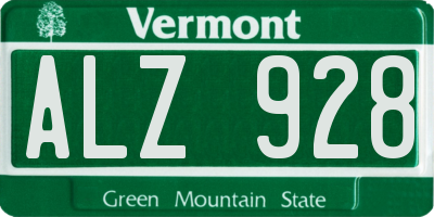 VT license plate ALZ928