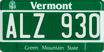 VT license plate ALZ930