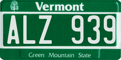 VT license plate ALZ939