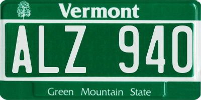 VT license plate ALZ940