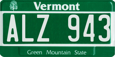 VT license plate ALZ943