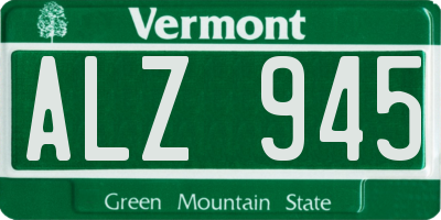 VT license plate ALZ945