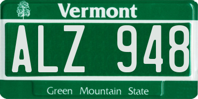 VT license plate ALZ948