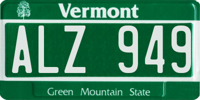 VT license plate ALZ949