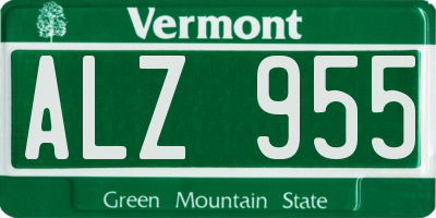 VT license plate ALZ955