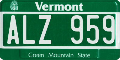 VT license plate ALZ959