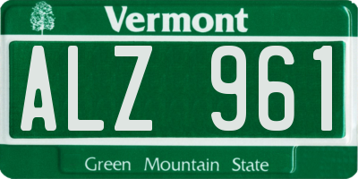 VT license plate ALZ961