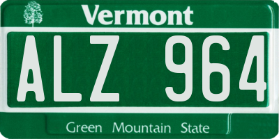 VT license plate ALZ964