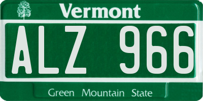 VT license plate ALZ966