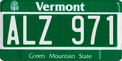VT license plate ALZ971