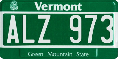 VT license plate ALZ973