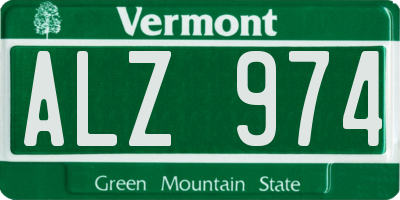 VT license plate ALZ974