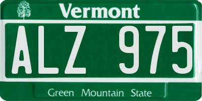 VT license plate ALZ975