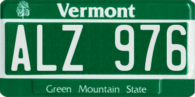 VT license plate ALZ976
