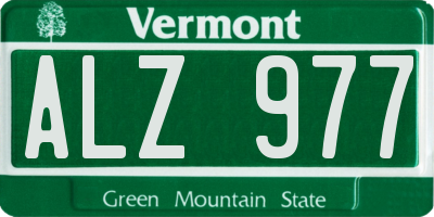 VT license plate ALZ977