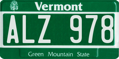 VT license plate ALZ978