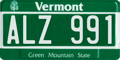 VT license plate ALZ991
