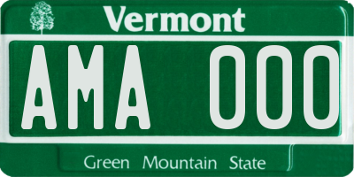 VT license plate AMA000