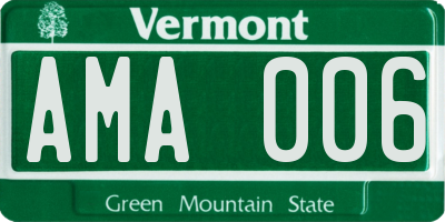 VT license plate AMA006