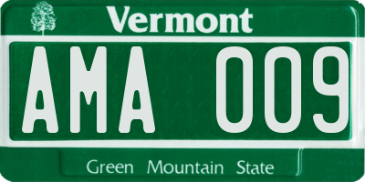 VT license plate AMA009