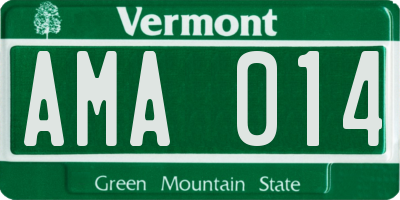 VT license plate AMA014
