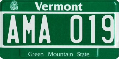 VT license plate AMA019