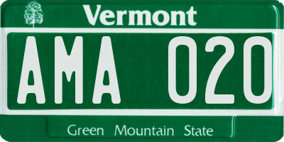 VT license plate AMA020