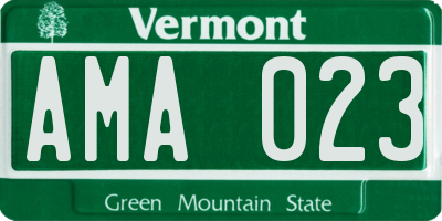 VT license plate AMA023