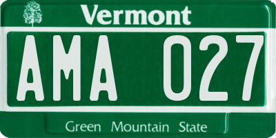 VT license plate AMA027