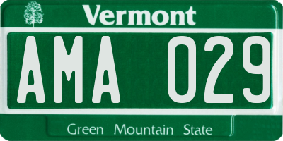 VT license plate AMA029