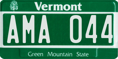 VT license plate AMA044