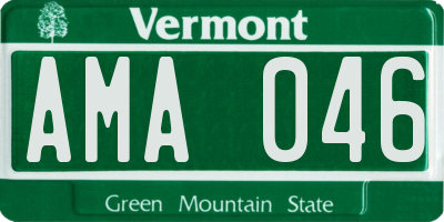 VT license plate AMA046