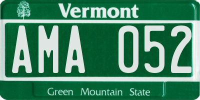 VT license plate AMA052
