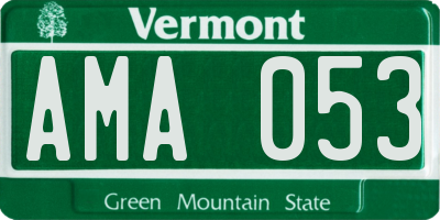 VT license plate AMA053
